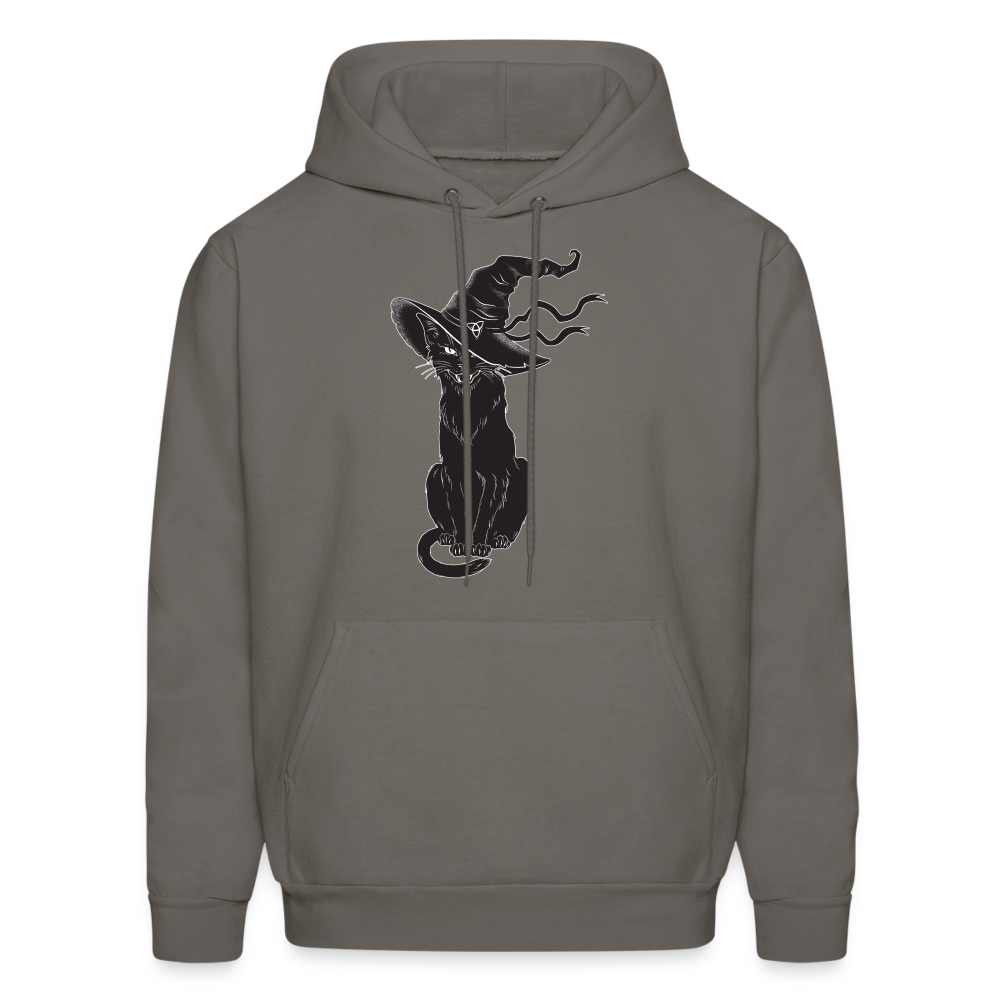 Halloween Black Cat Mens Hoodie - asphalt gray