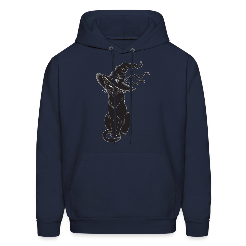 Halloween Black Cat Mens Hoodie - navy