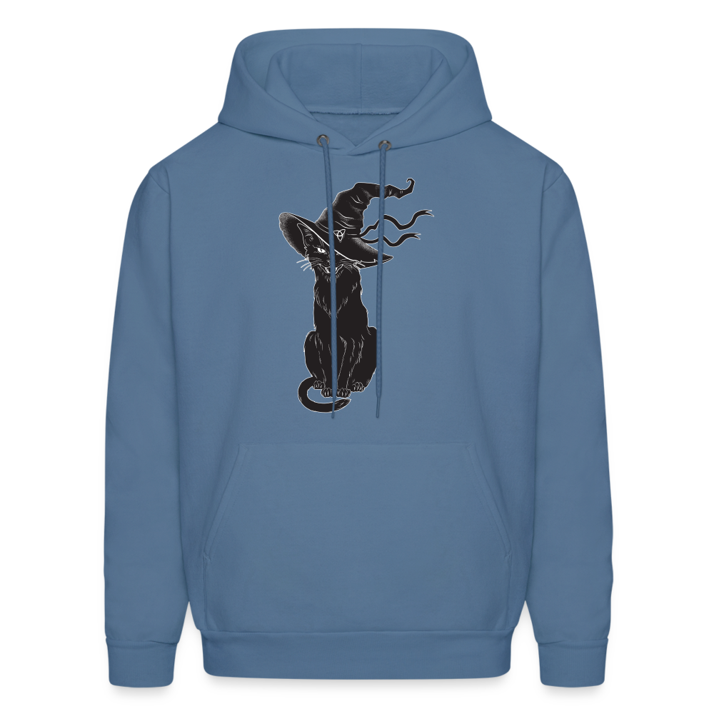 Halloween Black Cat Mens Hoodie - denim blue