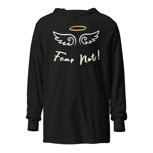 Christmas Angel Fear Not Hooded long-sleeve tee