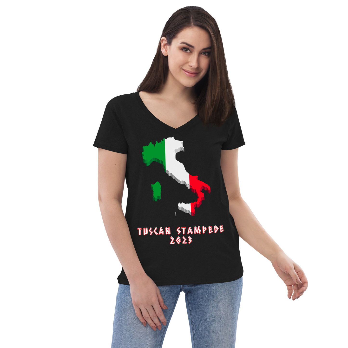 Tuscan Stampede 2023 Women’s Recycled V-neck T-shirt