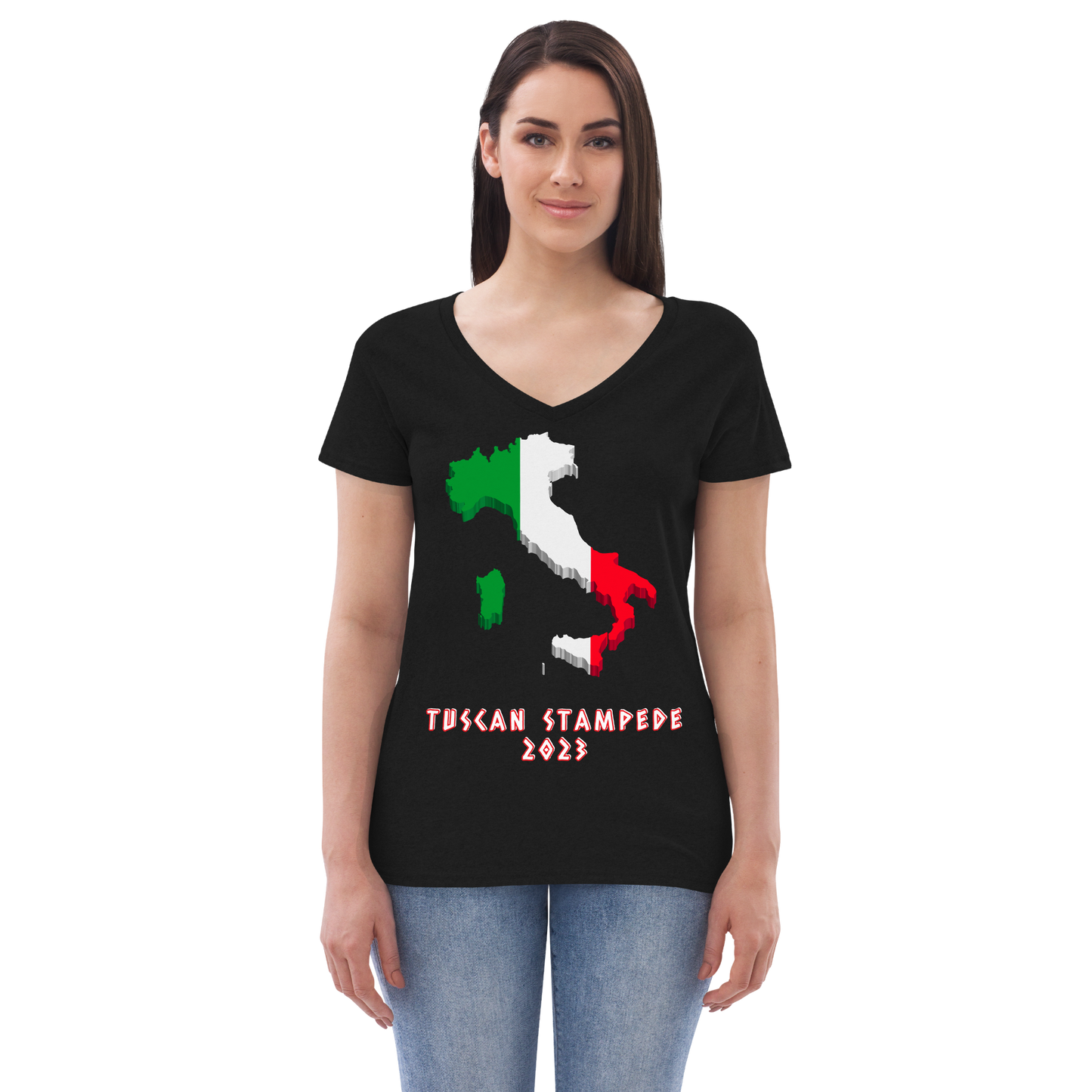 Tuscan Stampede 2023 Women’s Recycled V-neck T-shirt