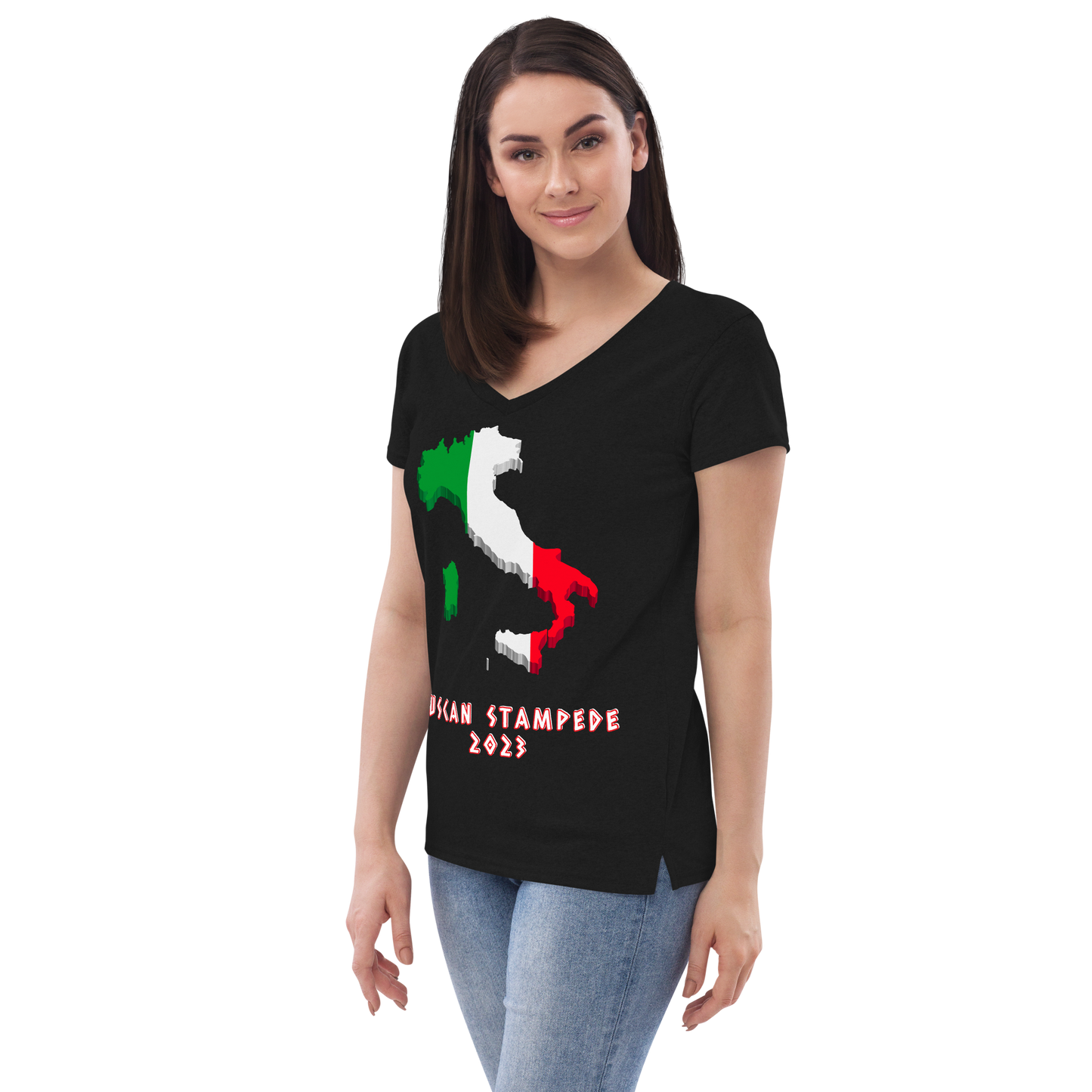 Tuscan Stampede 2023 Women’s Recycled V-neck T-shirt