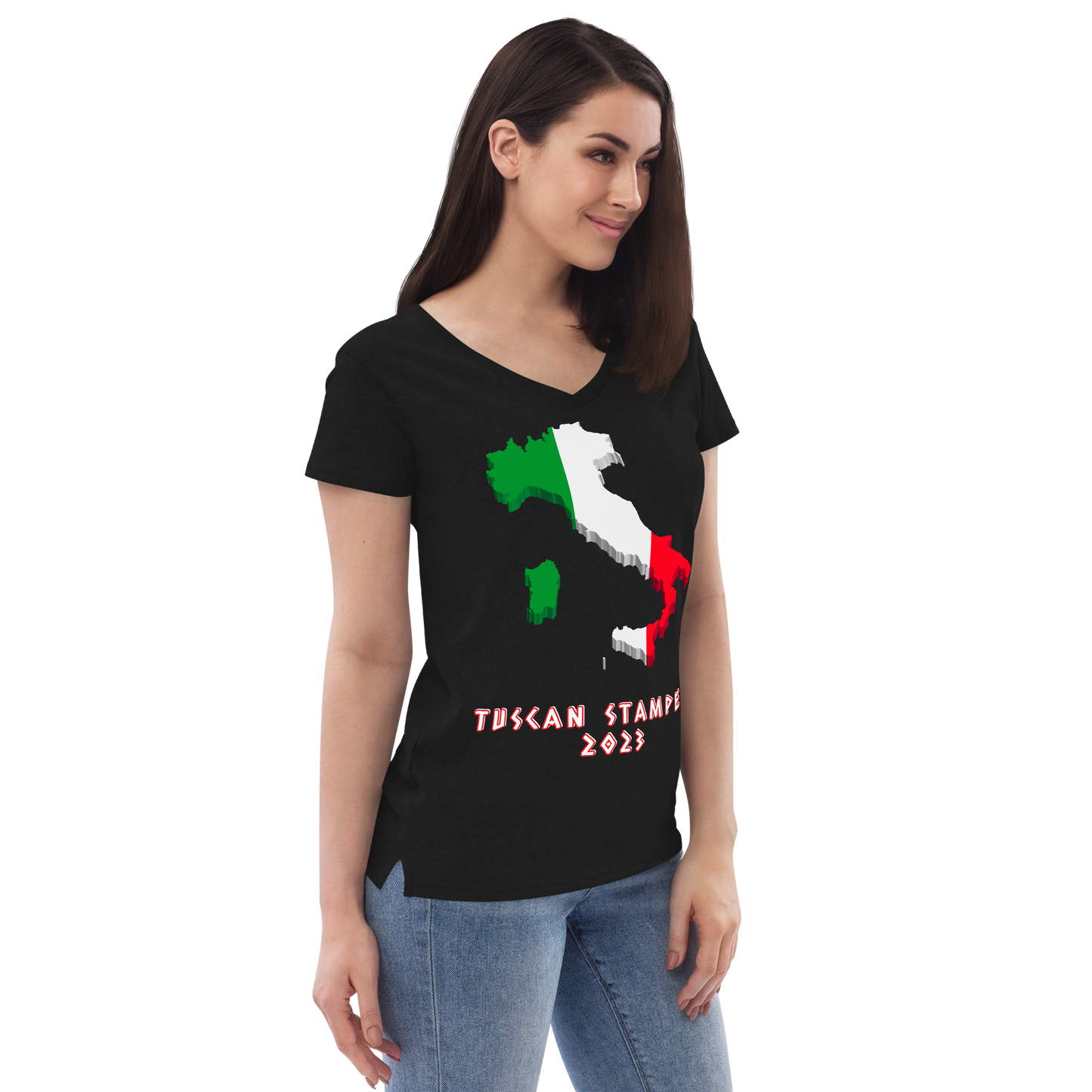 Tuscan Stampede 2023 Women’s Recycled V-neck T-shirt