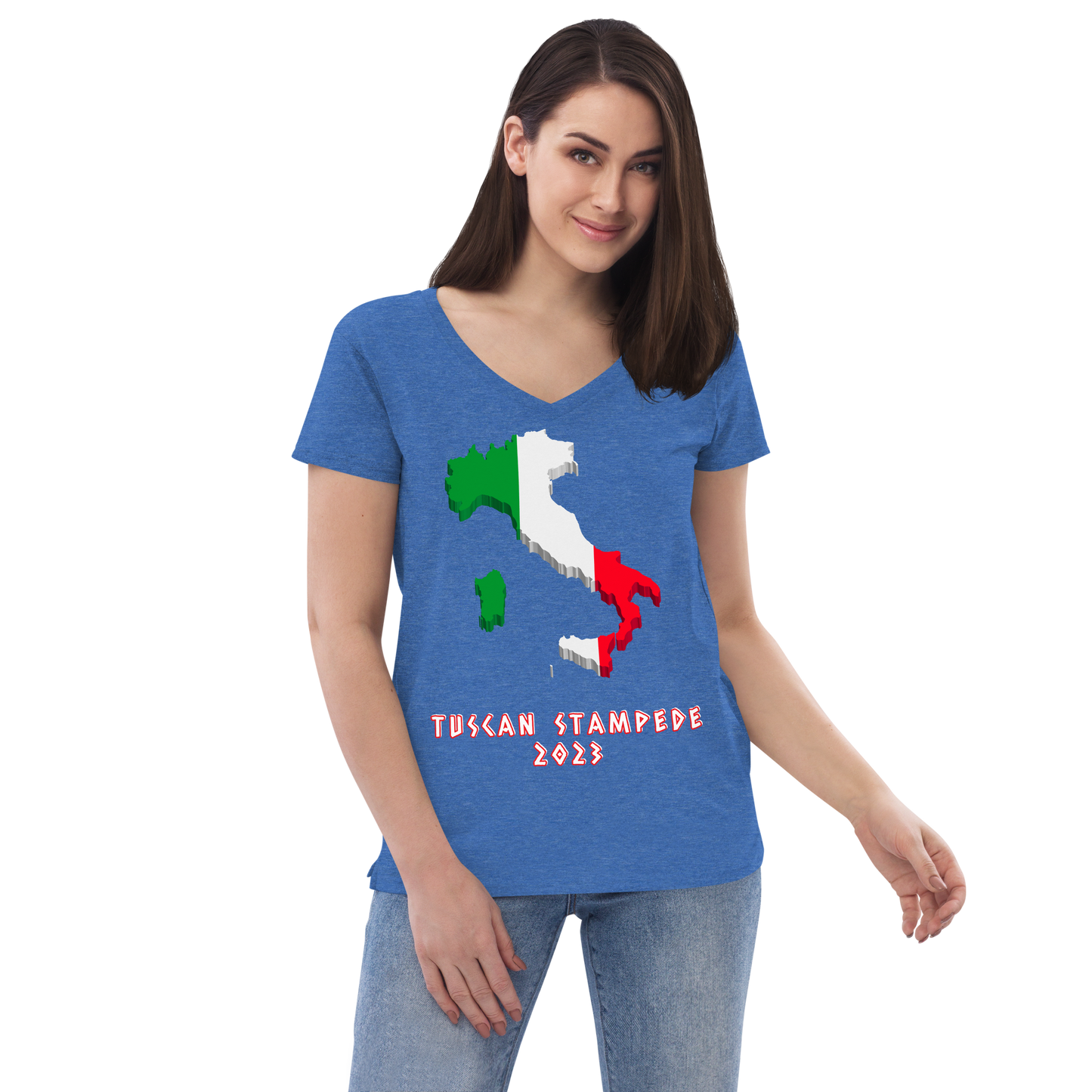 Tuscan Stampede 2023 Women’s Recycled V-neck T-shirt