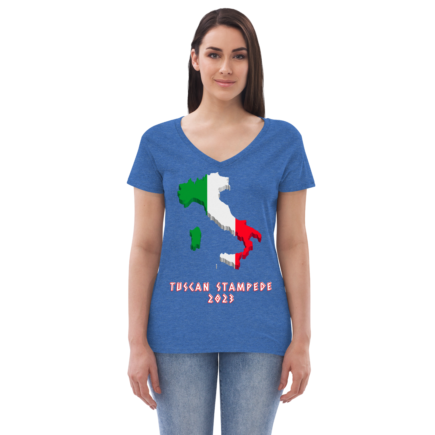 Tuscan Stampede 2023 Women’s Recycled V-neck T-shirt