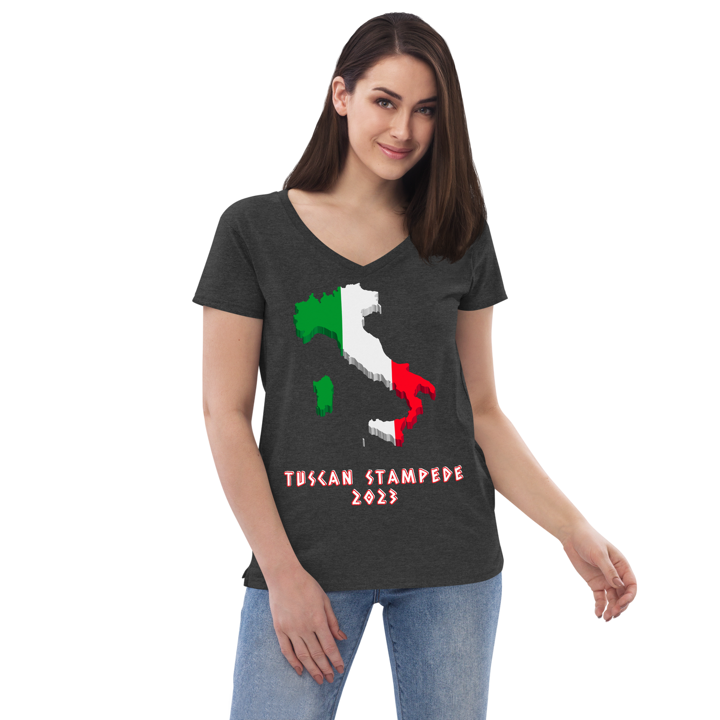 Tuscan Stampede 2023 Women’s Recycled V-neck T-shirt