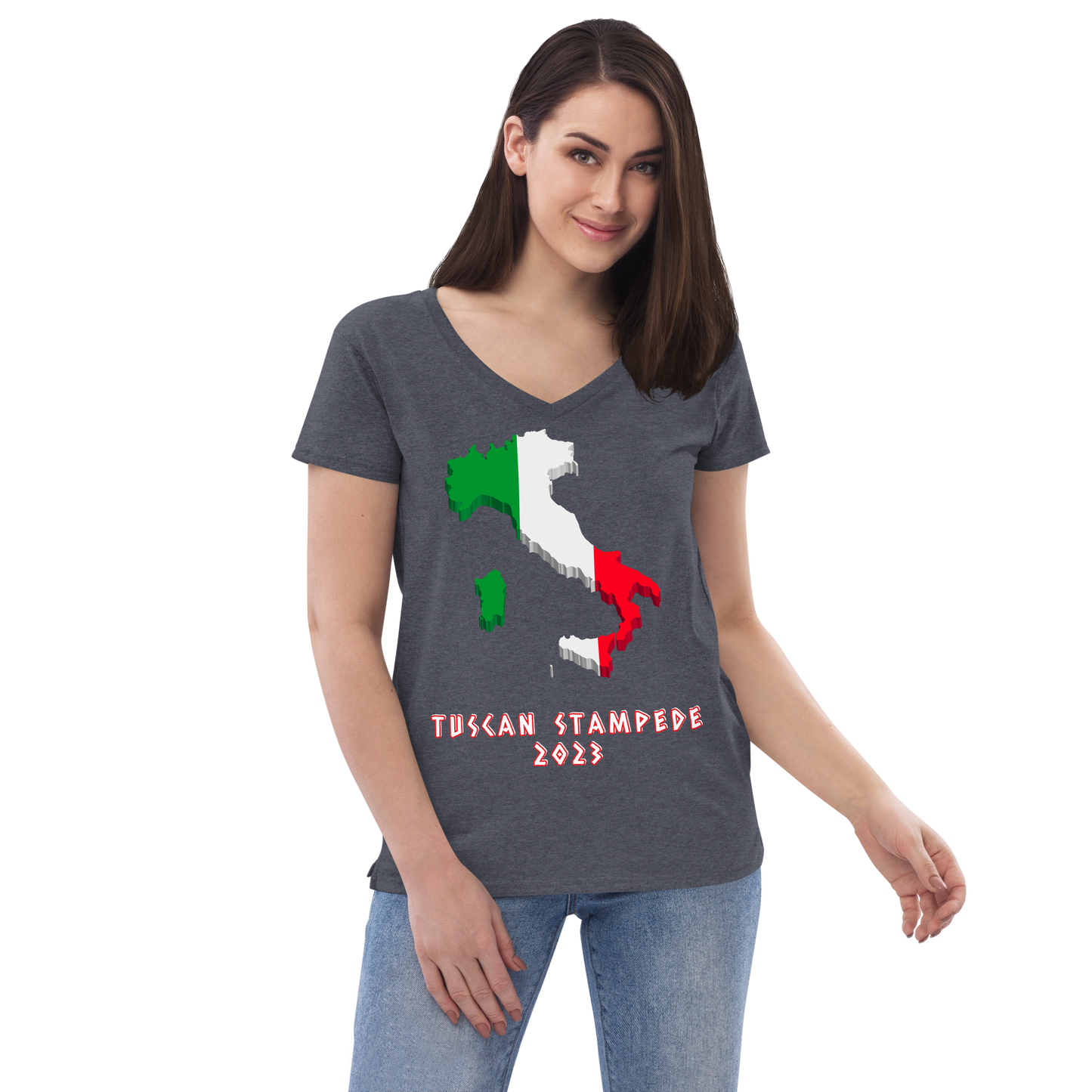 Tuscan Stampede 2023 Women’s Recycled V-neck T-shirt