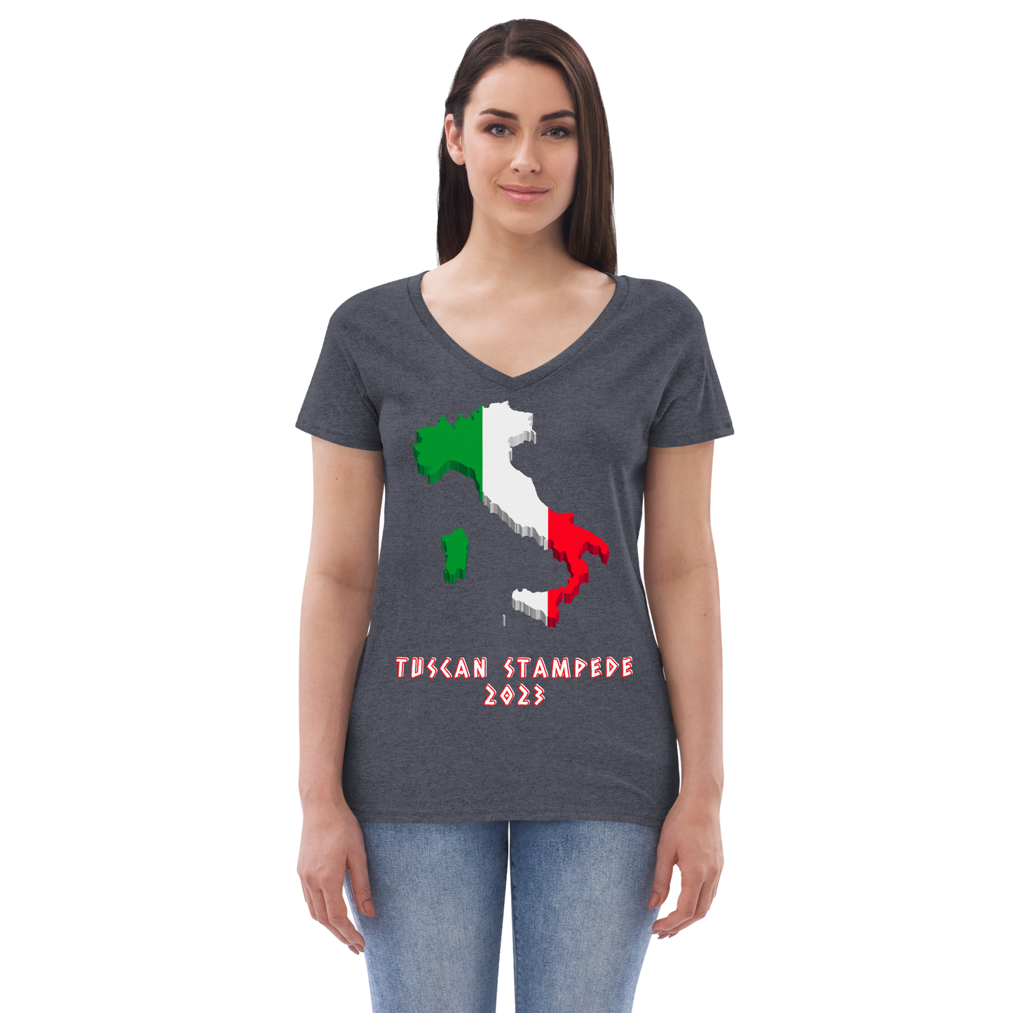 Tuscan Stampede 2023 Women’s Recycled V-neck T-shirt